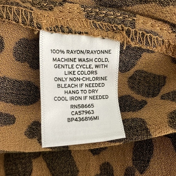 BP Frill Cuff Long Sleeve Dress Tan Dale Dashed Spot Mini Dress Size XXS NWT - Picture 7 of 10